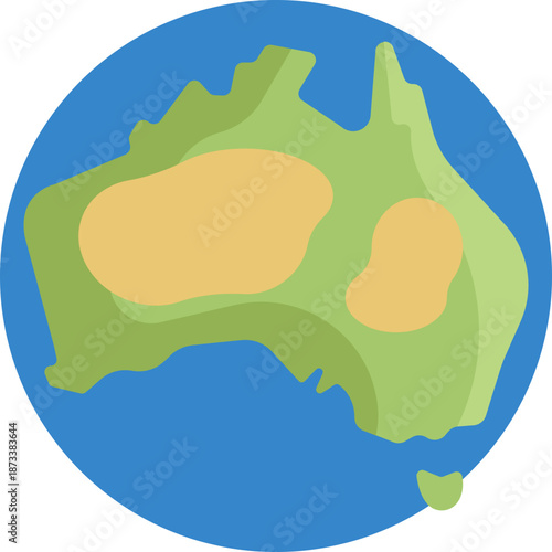 Map of Australia symbol – A clean, minimal icon depicting Australia’s landmass, commonly used for location, travel, or regional content.