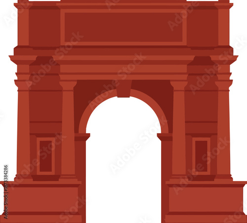 Ancient roman triumphal arch monument featuring stone columns and decorative archway structure for historical victory celebration and emperor tribute memorial in european city square.