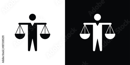 Justice Scales Symbol Icon Representing Balance, Fairness, and Legal Judgment for Fair Decisions