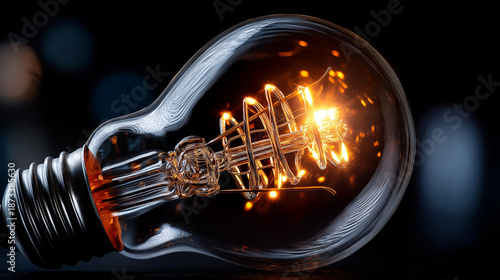 Wallpaper Mural Elegant light bulb aglow against black background highlighting essence of creativity and innovative thinking, isolated radiance, with copy space Torontodigital.ca