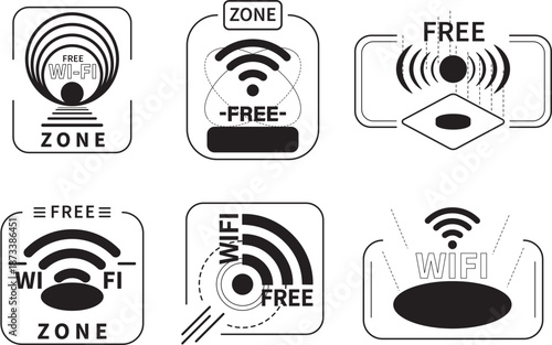 wi fi icons collection menu