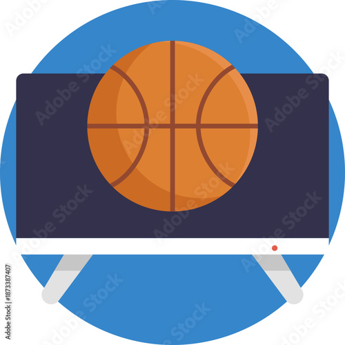 Represents watching basketball games live on television or via broadcast streaming.