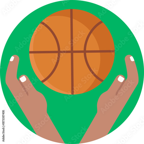 A basketball held firmly with both hands, representing possession, catching, or controlled passing.