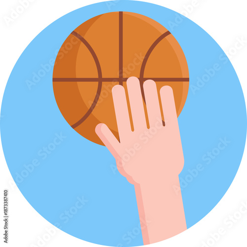 An icon representing a player throwing the ball toward the hoop, symbolizing a shot attempt or scoring action.