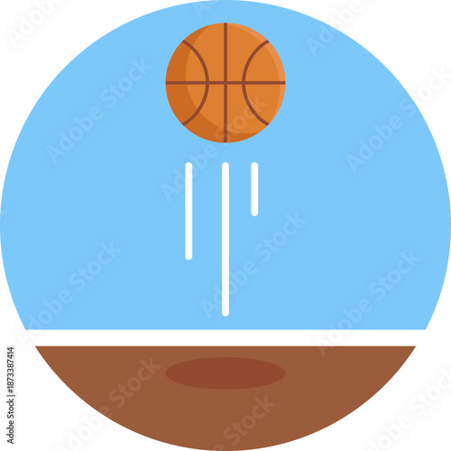 Illustrates the fundamental basketball action of dribbling, commonly used to indicate gameplay, training, or player control.