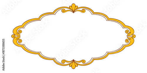 Elegant golden ornamental frame, vector