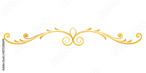 An elegant golden decorative flourish, vector