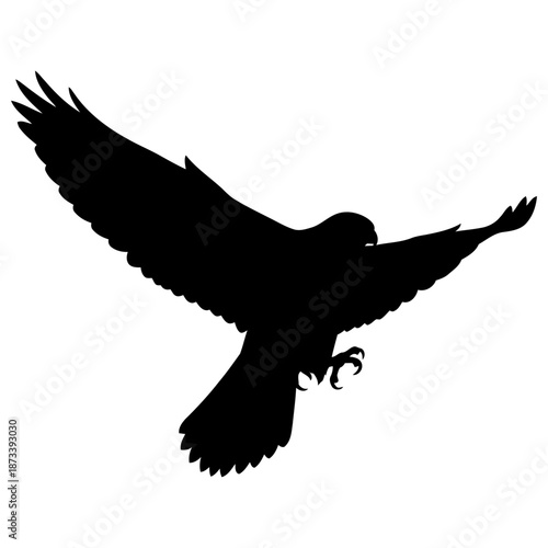 A majestic eagle spreads its wings while soaring through the sky with talons extended.