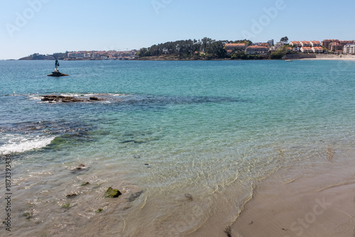 View of the Silgar beach at Sanxenxo city, Pontevedra, Galicia, Spain