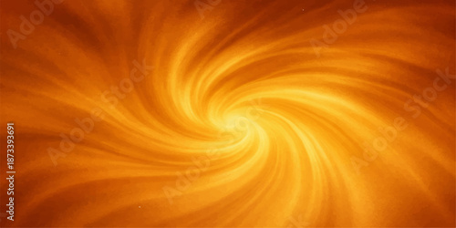 Warm abstract fractal background featuring a bright orange and yellow swirl design with hot fire flames and a motion curve pattern for an artistic wallpaper backdrop