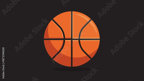 Basketball centered on a dark background