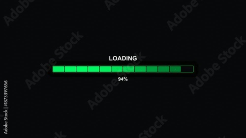 Modern progressbar animation showing a loading process with clear representation of progress and completion