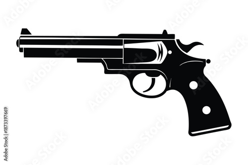 Detailed Silhouette of a Semi-Auto Pistol for Tactical and Law Enforcement Design