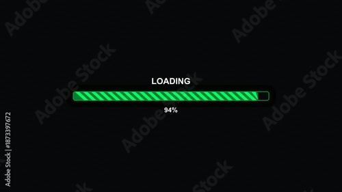 Loading progress bar animation for waiting periods in modern style with bright colors