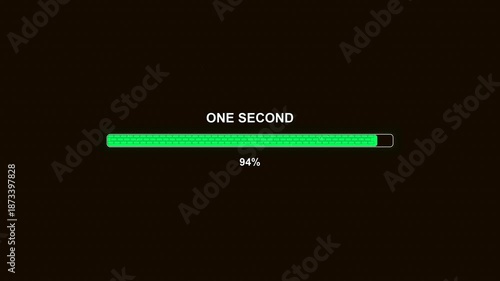 Modern style progress bar animation showing completion status with a message for waiting periods on a simple background