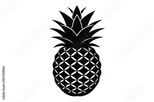 Exotic Pineapple Fruit Silhouette for Menu and Label Design