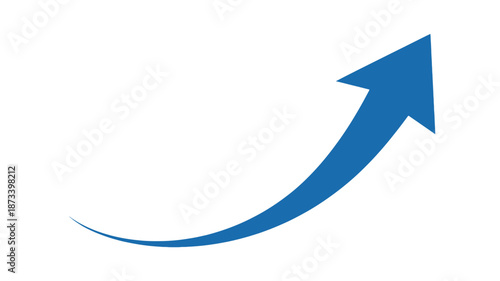 Blue Arrow in Modern Design with Bright Blue Color on White Background for Business Growth