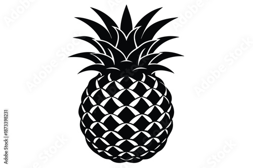 Organic Pineapple Fruit Silhouette for Health and Wellness Design