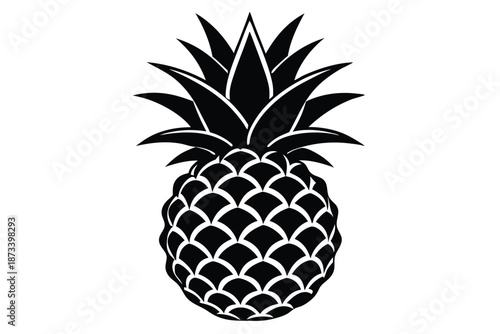 Classic Pineapple Silhouette Icon for Food and Drink Industry