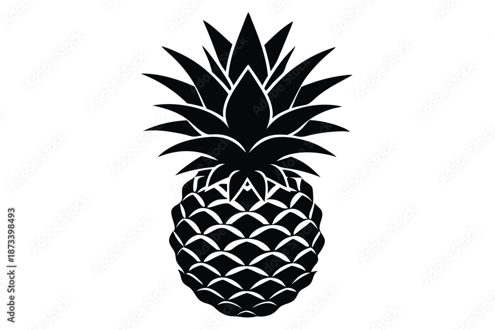 Obraz premium Unique Pineapple Fruit Shape Silhouette for Logo Design