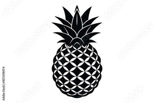 Bold Pineapple Silhouette Vector Art for Contemporary Design