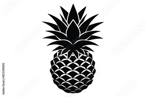 Unique Pineapple Fruit Shape Silhouette for Logo Design