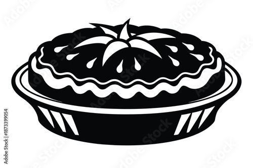 Serving a Slice of Pie with a Spatula Silhouette Vector Graphic for Food Blog
