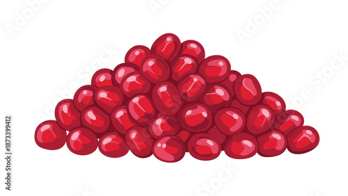 Appetizing mound of ruby-red pomegranate seeds, showcasing their vibrant color and fresh appeal for various recipes.