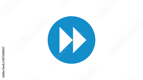 Blue play button icon in modern minimalist design with white symbol on vibrant blue background for user interface