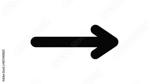 Black arrow icon in simple minimalist design with bold shape on white background for navigation symbol