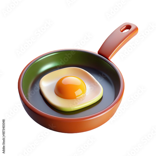 Sunny-Side Up Breakfast: A mouthwatering egg, perfectly cooked sunny-side up, rests in a sleek frying pan, promising a delightful start to the day. 