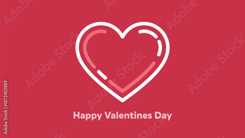 A heartwarming Valentine's Day graphic with a white heart on red background