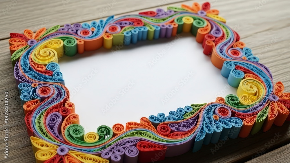 Fototapeta premium Colorful Plasticine Frame on Wooden Table.