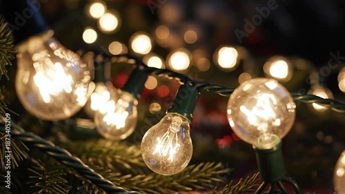 Christmas Lights on a Tree Branch