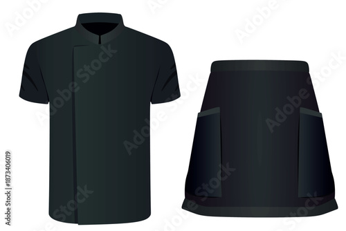 Black chef uniform. vector illustration	