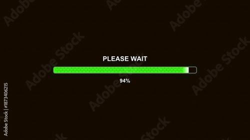 Waiting progress bar animation shows user loading status with message for waiting period