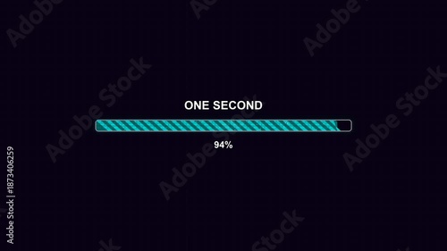Modern progress bar animation showing waiting indicator for one second duration