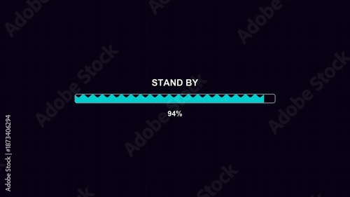 Waiting period is shown with a modern style progress bar animation indicating completion at 100 percent