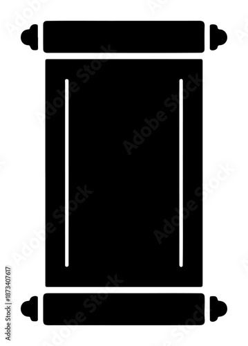 Chinese New Year Antique paper scroll with rolling wood handles