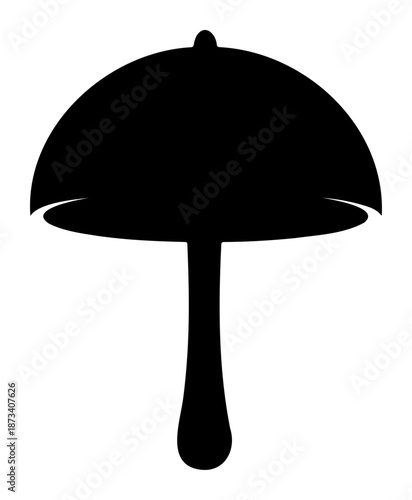 Chinese New Year Minimalist mushroom icon silhouette food shape
