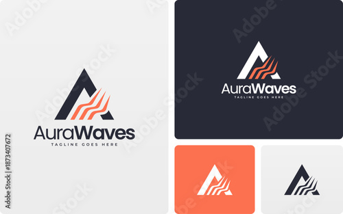 Minimal Letter A Wave Logo Design with Clean and Modern Style