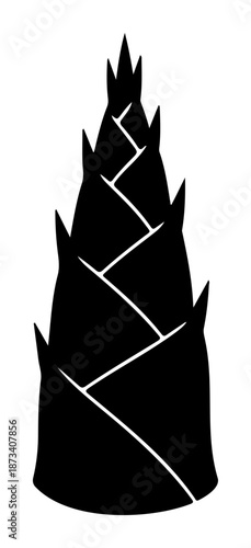 Chinese New Year Bamboo shoot silhouette representing new growth symbol