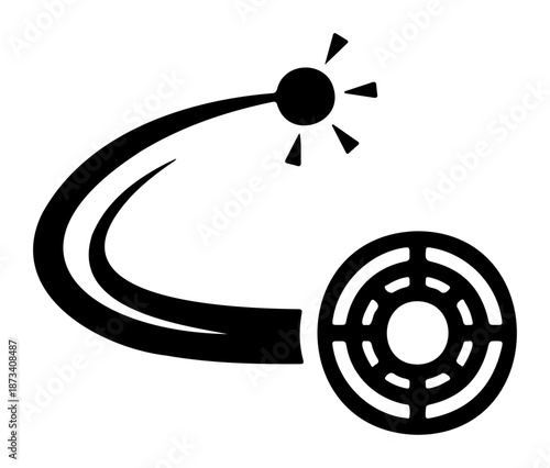 Chinese New Year Irrigation system icon showing watering process target