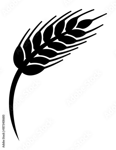 Chinese New Year Detailed wheat ear vector illustration silhouette