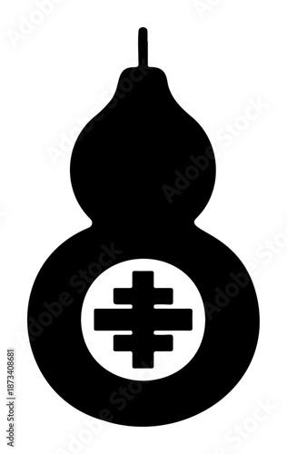 Chinese New Year Traditional chinese gourd icon with lucky cross