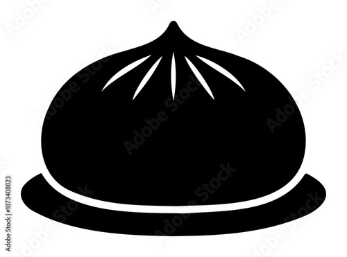 Chinese New Year Steamed dumpling baozi dim sum food silhouette