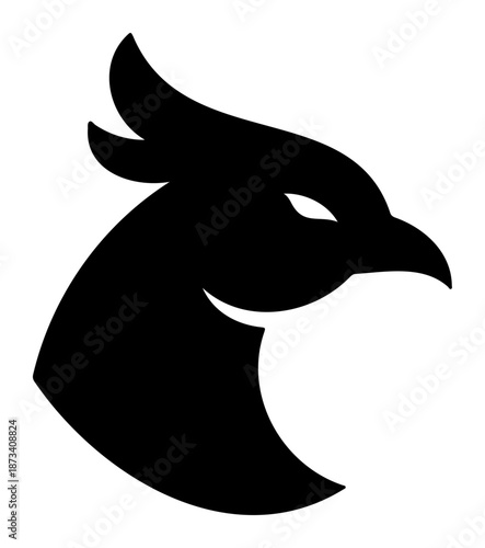 Chinese New Year Phoenix bird head profile silhouette icon design