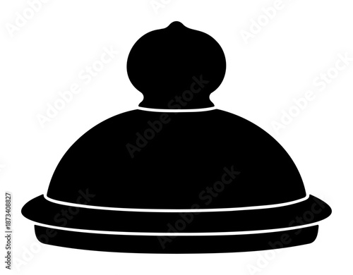 Chinese New Year Covered serving platter dome dish silhouette icon