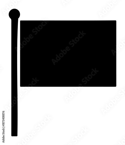 Chinese New Year Solid black flag on pole silhouette vector