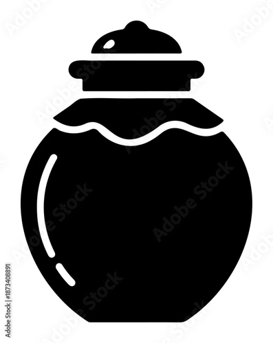 Chinese New Year Ceramic jar with lid traditional pottery vessel